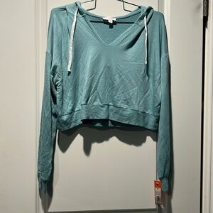 Colsie crop top drawstring hoodie. Size Medium. NWT